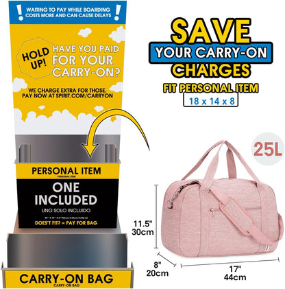 Carry on Duffle Bag Underseat for Airplane, Personal Item Travel Bag