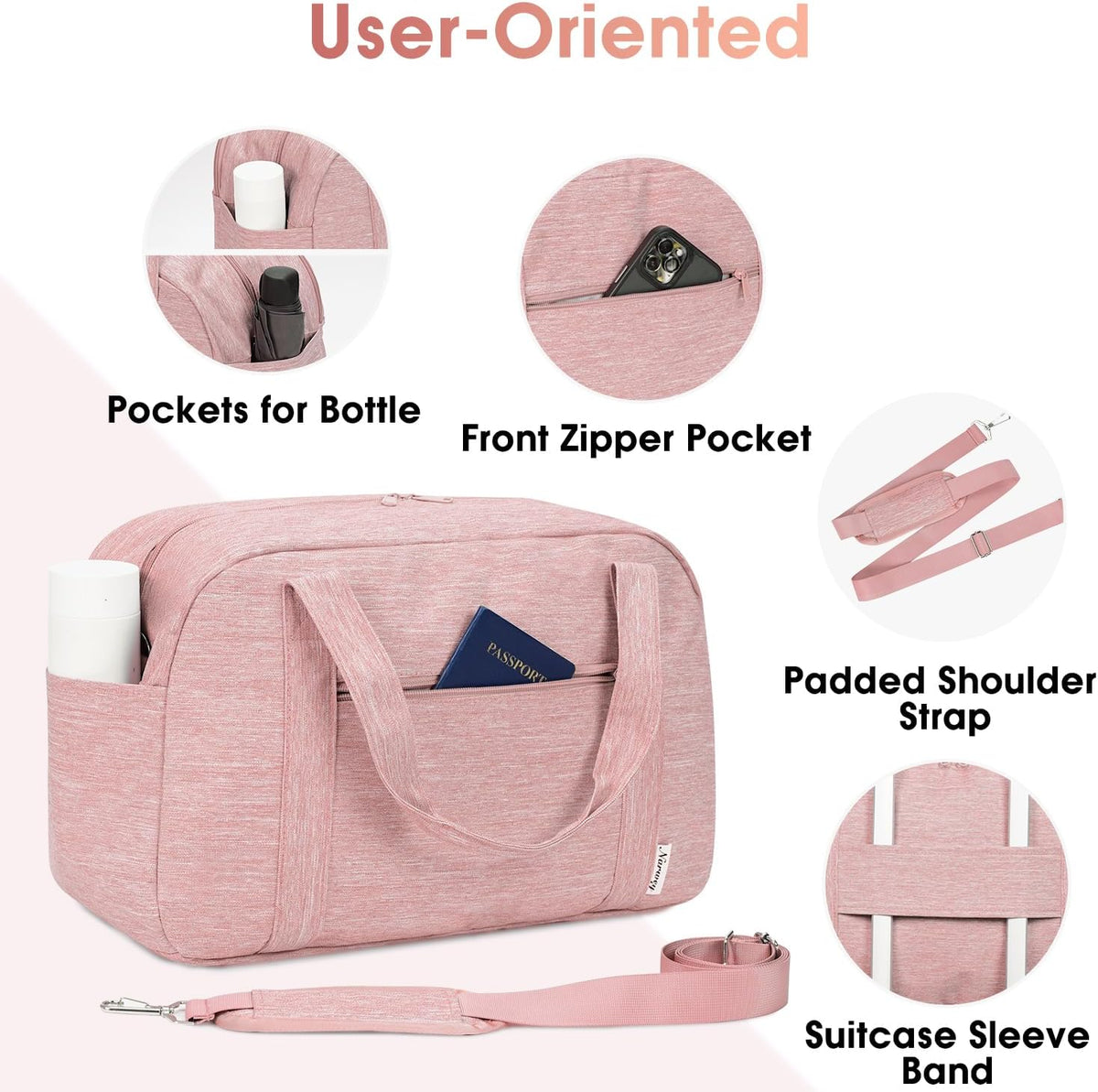 Carry on Duffle Bag Underseat for Airplane, Personal Item Travel Bag