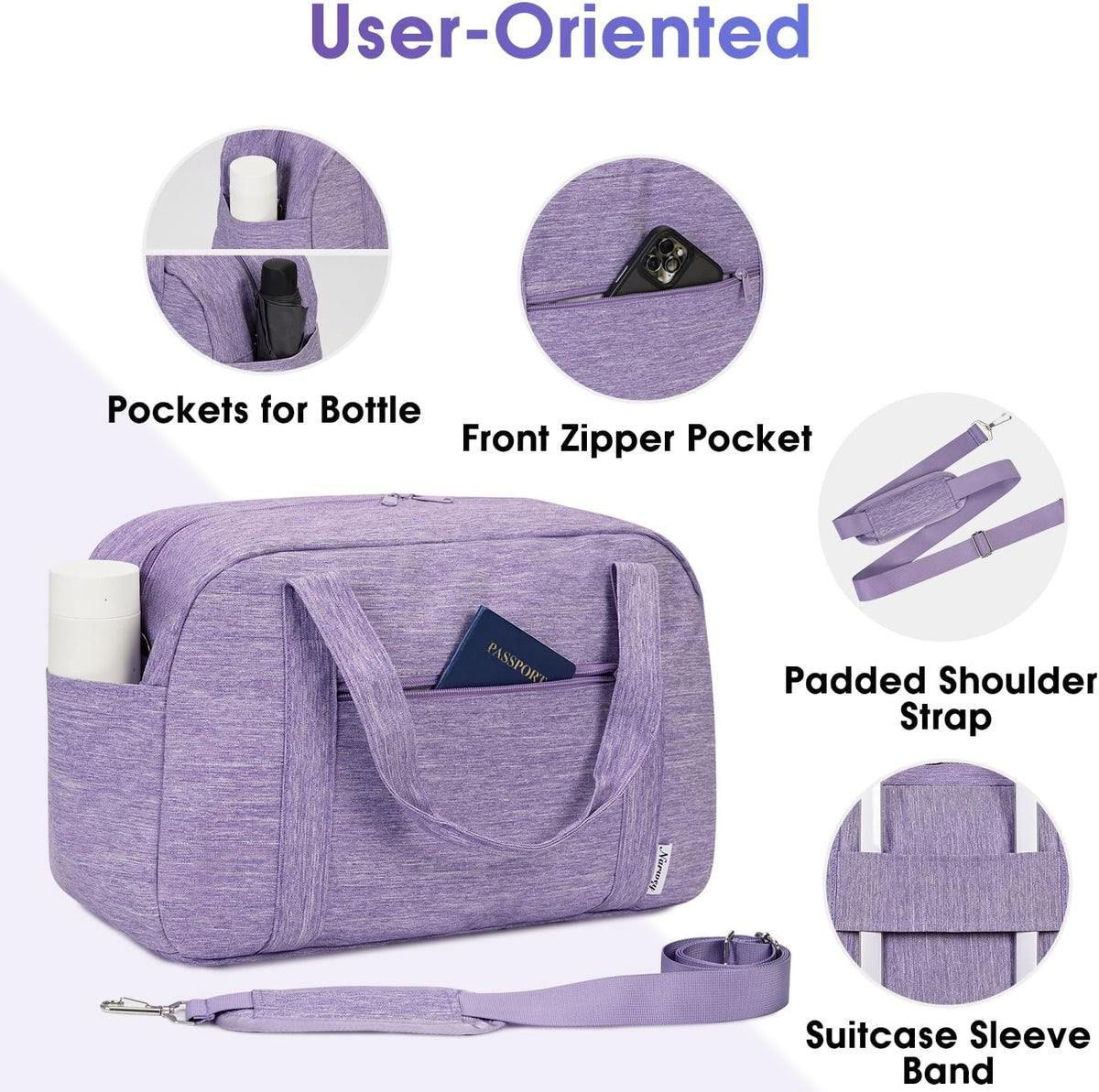 Carry on Duffle Bag Underseat for Airplane, Personal Item Travel Bag