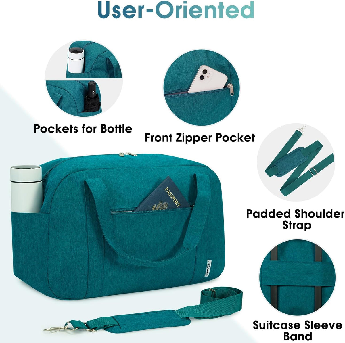 Carry on Duffle Bag Underseat for Airplane, Personal Item Travel Bag