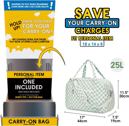 Carry on Duffle Bag Underseat for Airplane, Personal Item Travel Bag