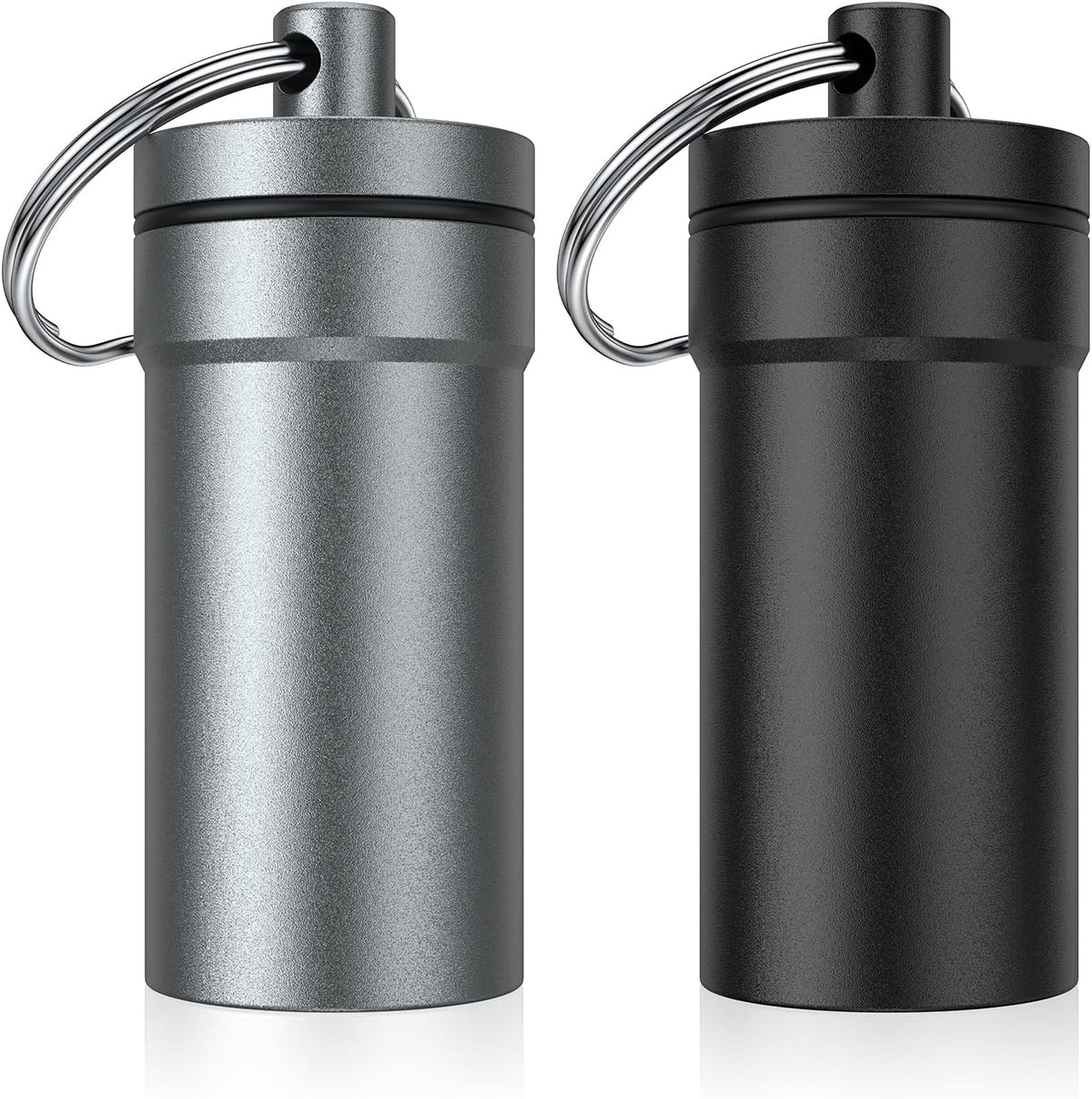 Portable Ear Plug Carrying Case, Waterproof Metal Earplug Case Keychain Container Holder（2 Pack）