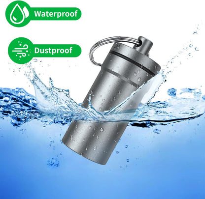 Portable Ear Plug Carrying Case, Waterproof Metal Earplug Case Keychain Container Holder（2 Pack）