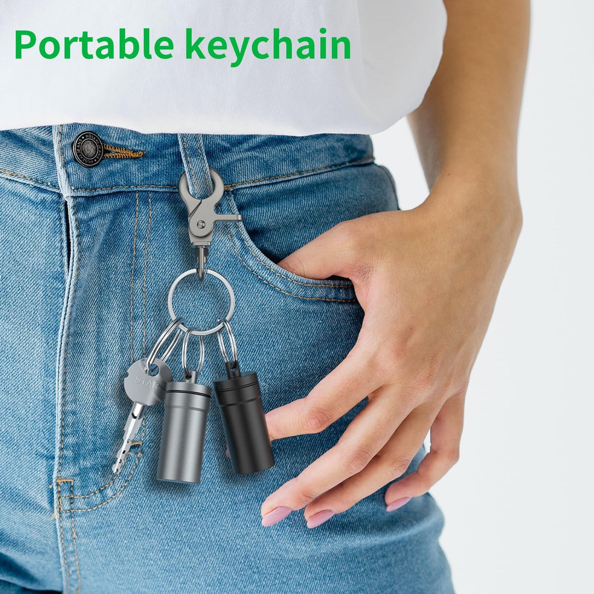 Portable Ear Plug Carrying Case, Waterproof Metal Earplug Case Keychain Container Holder（2 Pack）