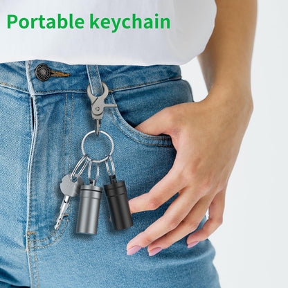 Portable Ear Plug Carrying Case, Waterproof Metal Earplug Case Keychain Container Holder（2 Pack）