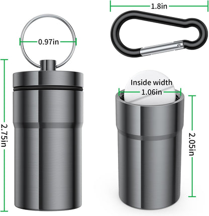 Portable Ear Plug Carrying Case, Waterproof Metal Earplug Case Keychain Container Holder（2 Pack）