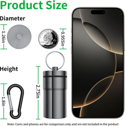 Portable Ear Plug Carrying Case, Waterproof Metal Earplug Case Keychain Container Holder（2 Pack）