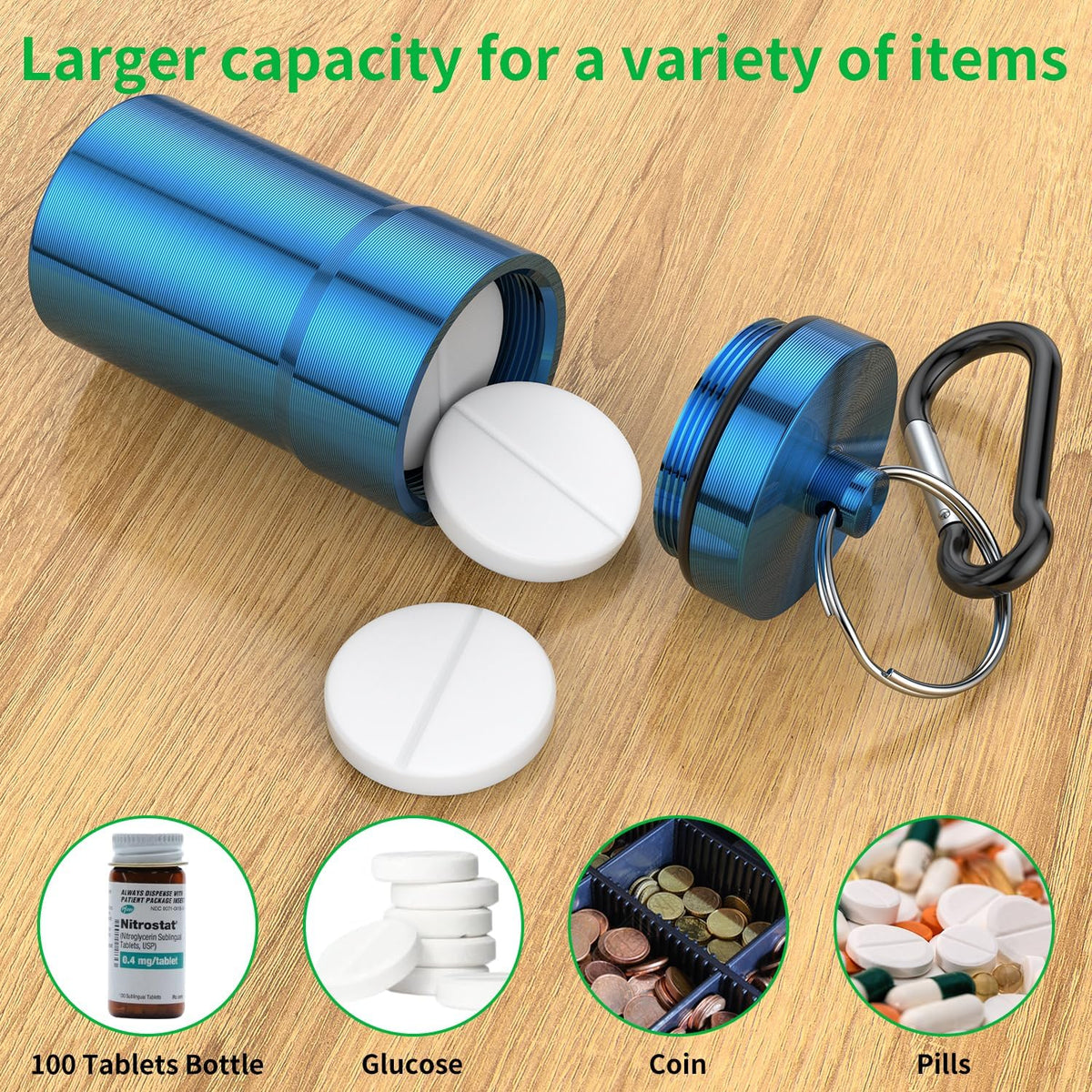 Portable Ear Plug Carrying Case, Waterproof Metal Earplug Case Keychain Container Holder（2 Pack）
