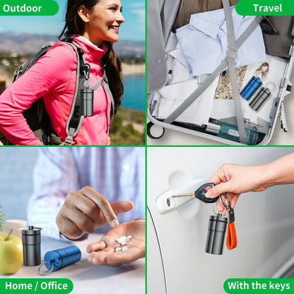 Portable Ear Plug Carrying Case, Waterproof Metal Earplug Case Keychain Container Holder（2 Pack）