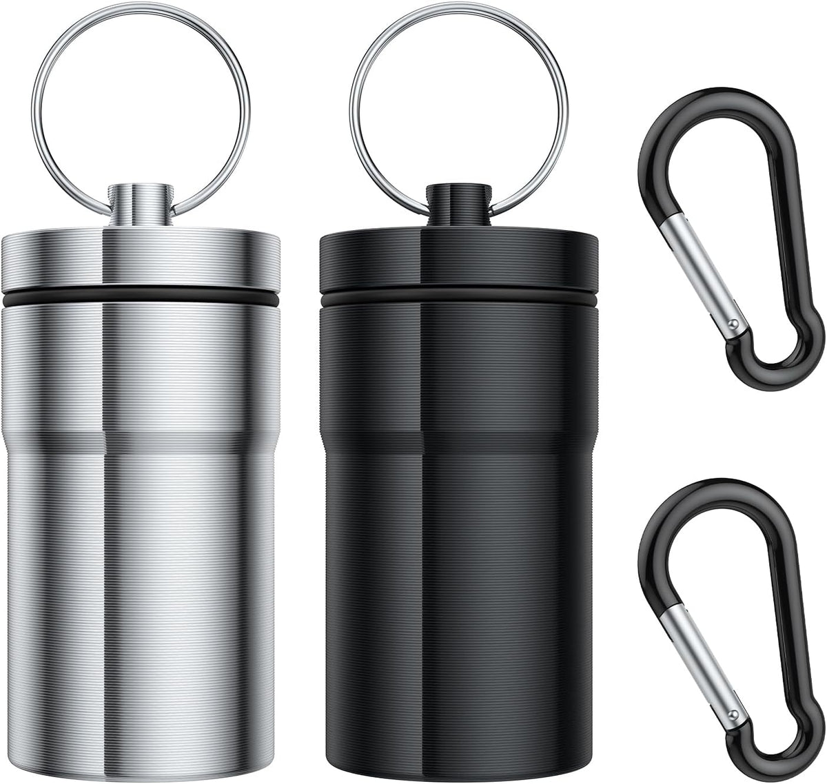 Portable Ear Plug Carrying Case, Waterproof Metal Earplug Case Keychain Container Holder（2 Pack）