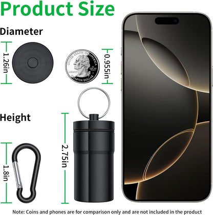 Portable Ear Plug Carrying Case, Waterproof Metal Earplug Case Keychain Container Holder（2 Pack）