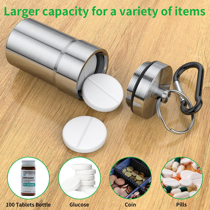 Portable Ear Plug Carrying Case, Waterproof Metal Earplug Case Keychain Container Holder（2 Pack）