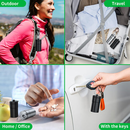 Portable Ear Plug Carrying Case, Waterproof Metal Earplug Case Keychain Container Holder（2 Pack）