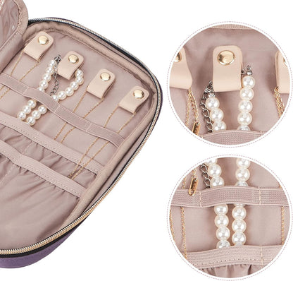 Travel Jewelry Case Organizer, Tangle-Free Necklace Storage Bag