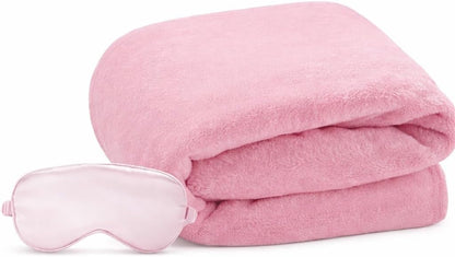 Travel Blanket Pillow,Airplane Blanket Compact with Bag Eye Mask, Ultra-Soft,Warm & Lightweight Included,Travel Essentials for Women & Men, Luggage Sleeve & Backpack Clip 65x40 in, Grey