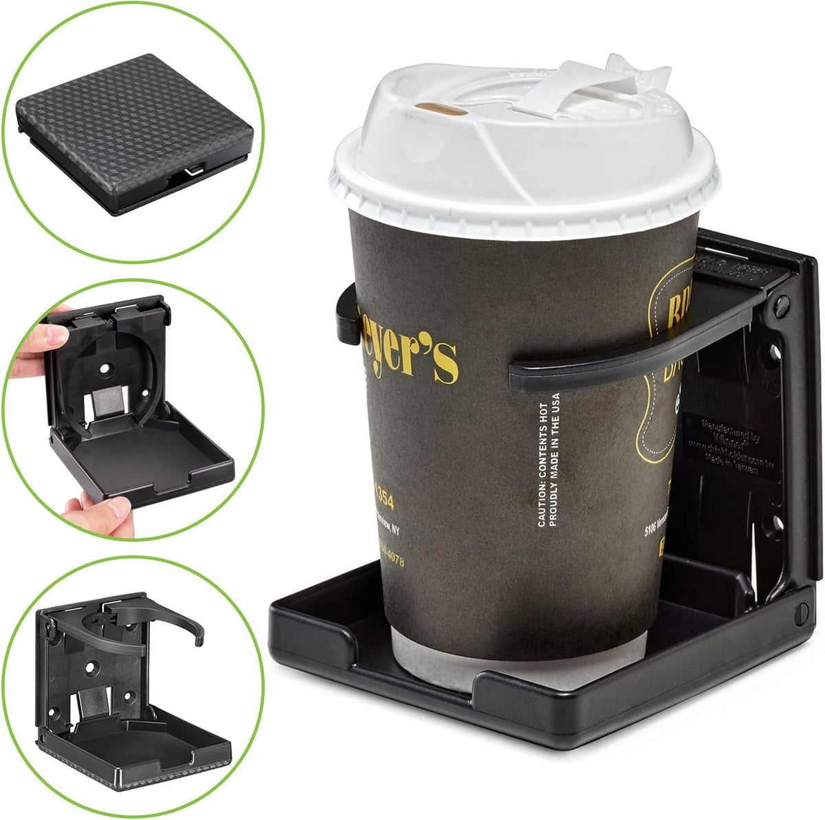 2pcs Boat Cup Holder 2.36''-3.94'' (60-100mm) Plastic Foldable