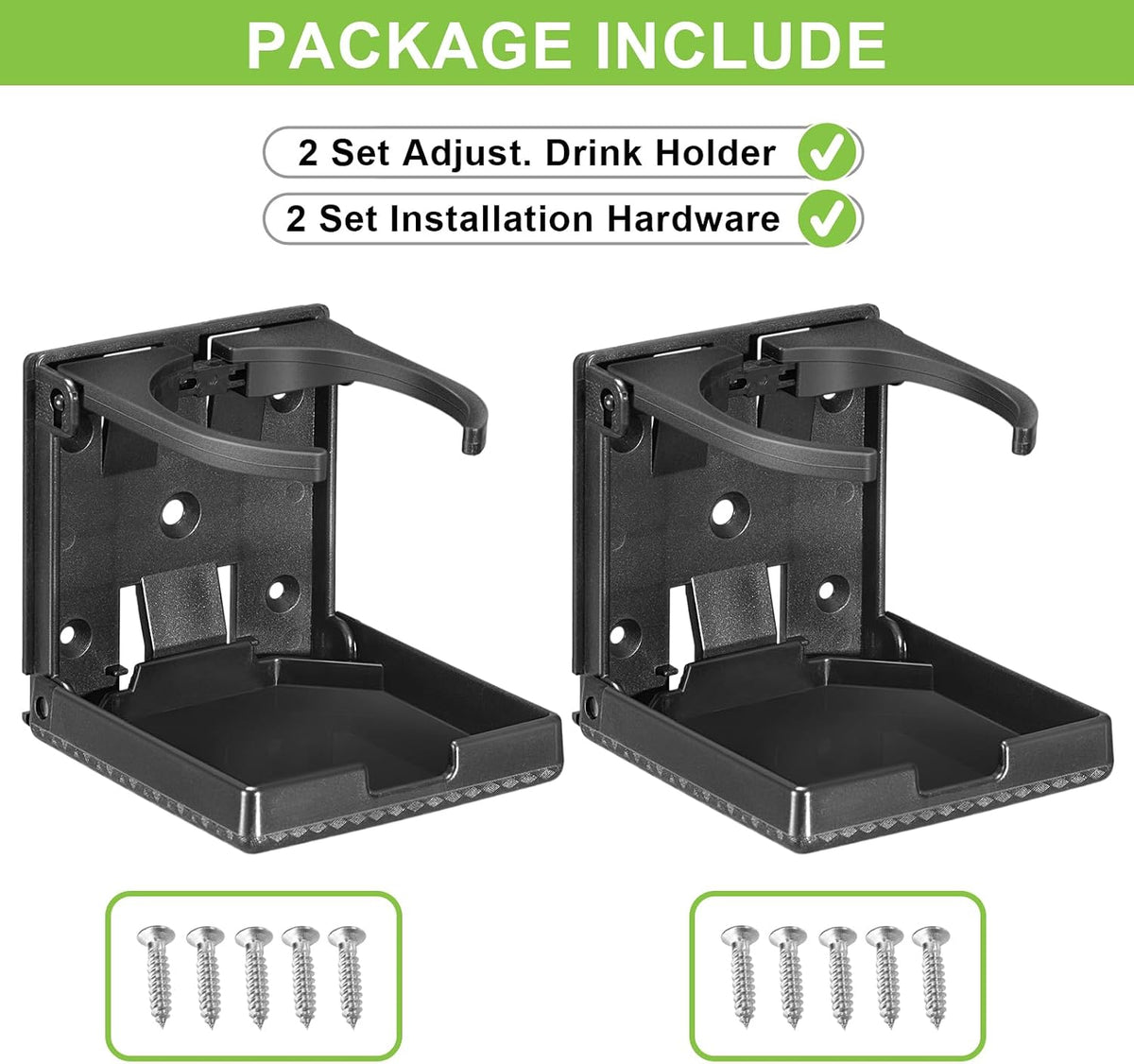 2pcs Boat Cup Holder 2.36''-3.94'' (60-100mm) Plastic Foldable