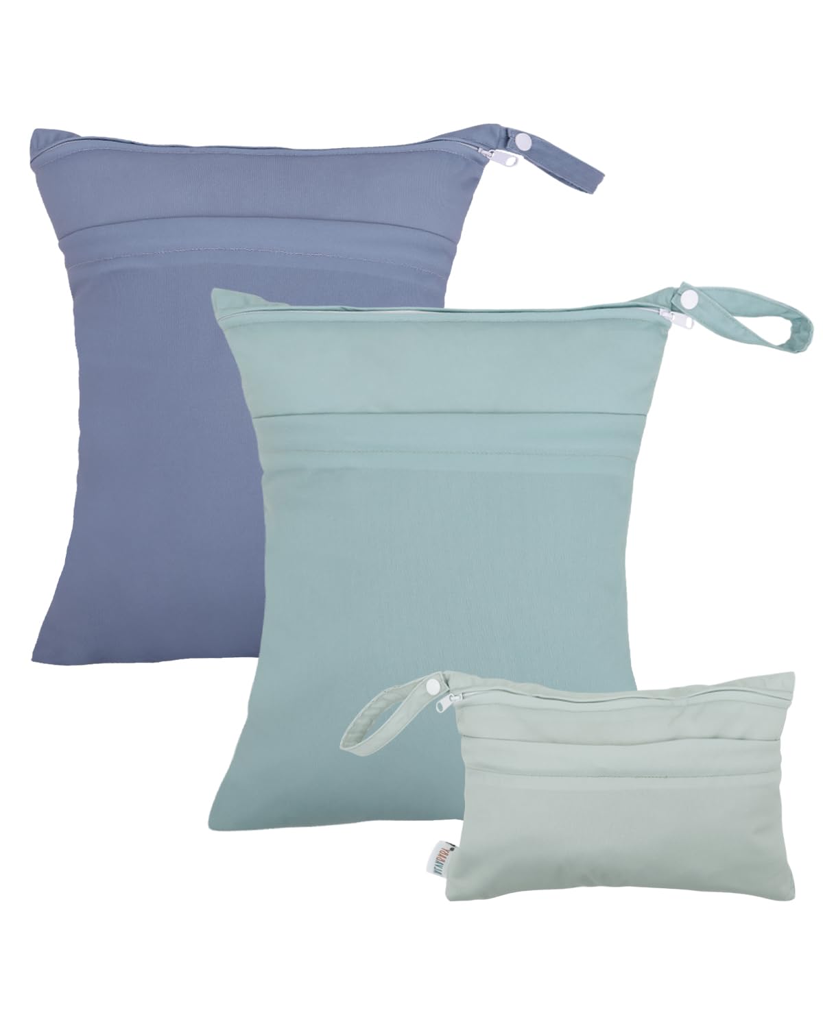 ALVA ALVABABY 3pcs Baby Cloth Diaper Wet/Dry Bags|Waterproof Reusable with Two Pockets|Travel, Beach, Pool, Daycare, Soiled Baby Items,Yoga,Gym Bag for Swimsuits or Wet Clothes 3L-ZM09 - Colors A