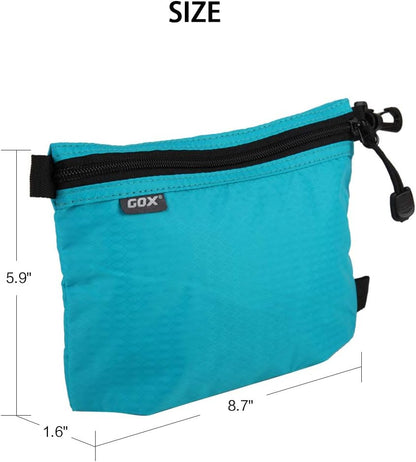 GOX Travel Toiletry Bag, Carry On Small Zipper Pouch, Cosmetic Kit Makeup, Digital Bag, Water Repellent Nylon (Orange)