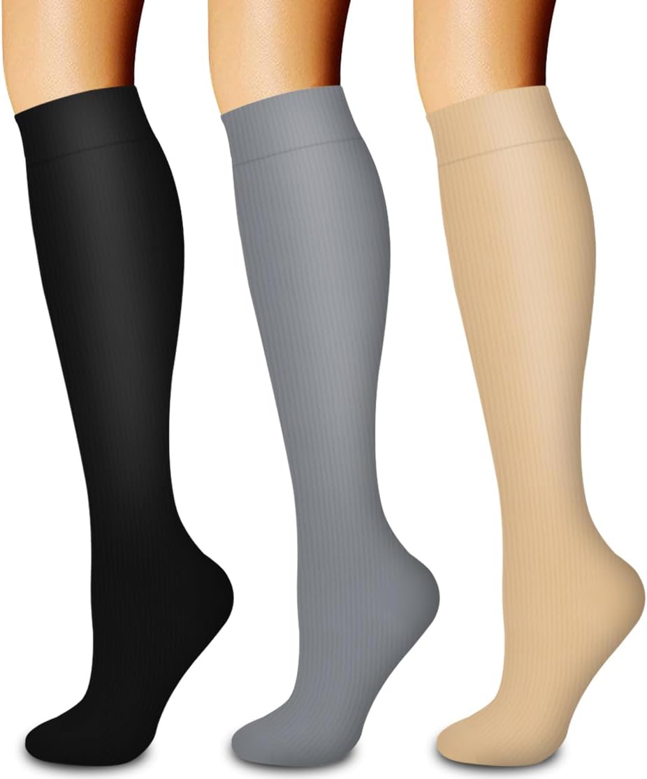 Laite Hebe 3 Pack Medical Compression Sock-Compression Sock For Women and Men Circulation -Best for Running,Nursing,Athletic Sports