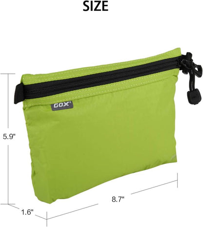 GOX Travel Toiletry Bag, Carry On Small Zipper Pouch, Cosmetic Kit Makeup, Digital Bag, Water Repellent Nylon (Orange)