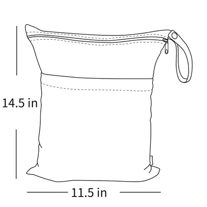 ALVA ALVABABY 3pcs Baby Cloth Diaper Wet/Dry Bags|Waterproof Reusable with Two Pockets|Travel, Beach, Pool, Daycare, Soiled Baby Items,Yoga,Gym Bag for Swimsuits or Wet Clothes 3L-ZM09 - Colors B