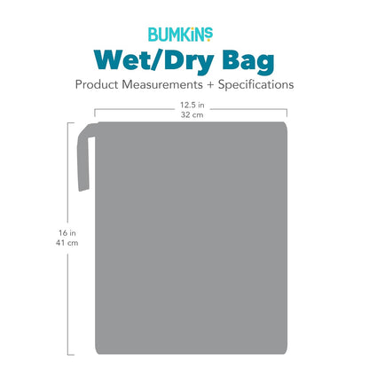 Bumkins Waterproof Wet Bag for Baby, Travel, Swim Suit, Cloth Diapers, Pump Parts, Pool, Beach, Gym Clothes, Toiletry, Hook to Stroller, Daycare, Zipper Reusable Wetdry Packing Pouch, Jungle