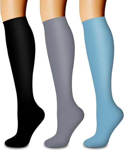 Laite Hebe 3 Pack Medical Compression Sock-Compression Sock For Women and Men Circulation -Best for Running,Nursing,Athletic Sports