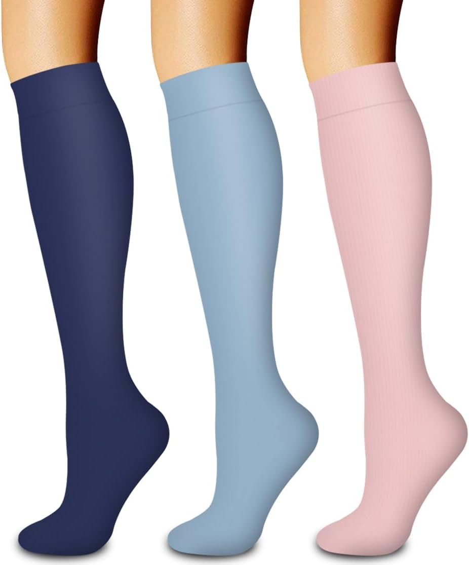 Laite Hebe 3 Pack Medical Compression Sock-Compression Sock For Women and Men Circulation -Best for Running,Nursing,Athletic Sports