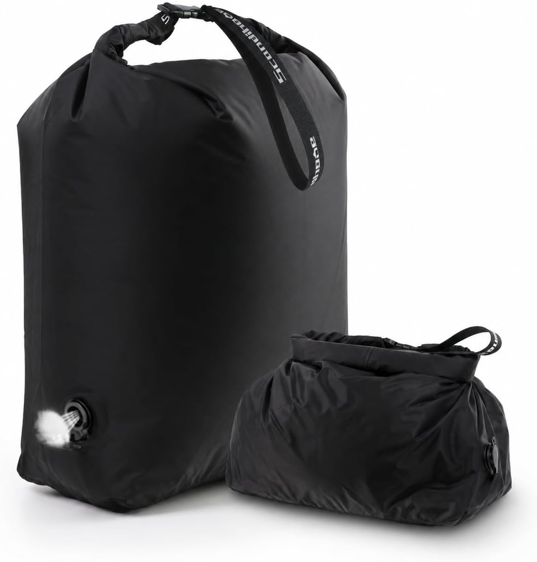 Travel Laundry Bag, Pump Free Vacuum Compression Dirty Clothes Bag Reusable Wet Dry Bags Large Capacity Space Saver Bags Camp Washable Clothes Organizer for Sports Dorm Laundromat (1 Pcs) (Black, M)