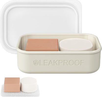Quatish Compact Leakproof Travel Soap Case, Silicone Soap Box with Draining Layer, Enhanced Soap Container, Suitable for Camping, Gym, Bathroom, Outdoor Essentials, Green