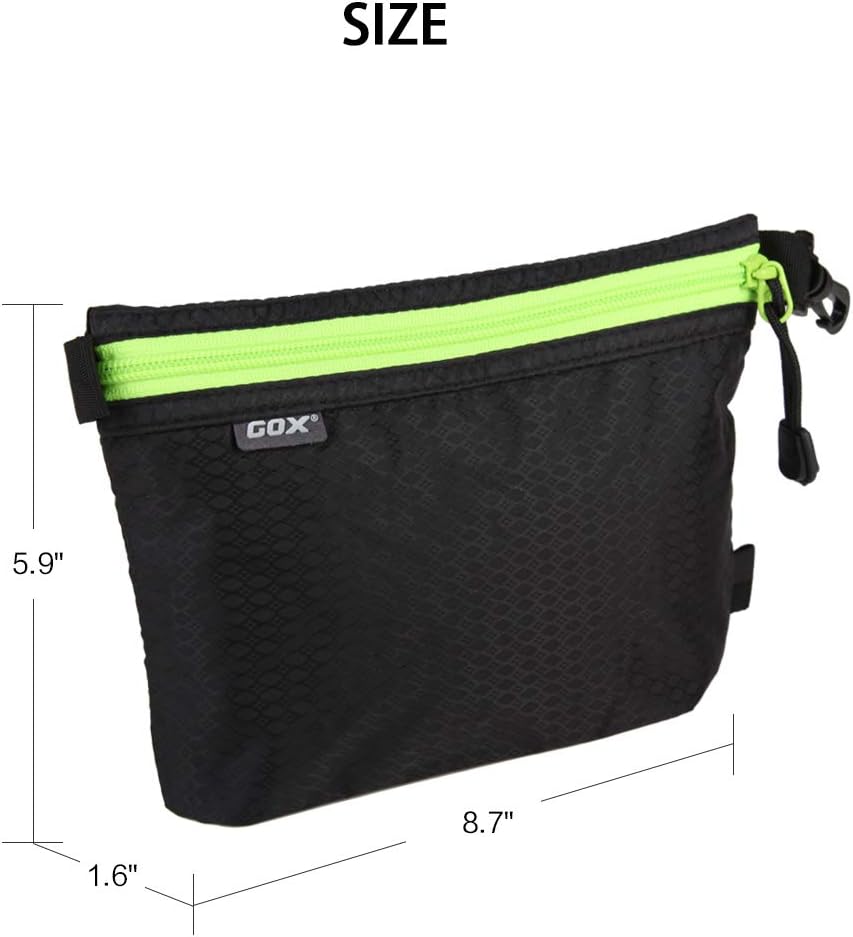 GOX Travel Toiletry Bag, Carry On Small Zipper Pouch, Cosmetic Kit Makeup, Digital Bag, Water Repellent Nylon (Orange)