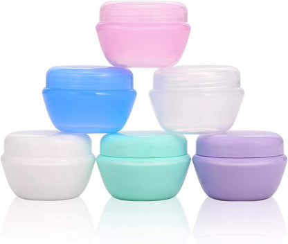 Travel Accessories Toiletry Containers, 1 oz Plastic Little Jars for Creams, Compact Travel Size Containers with Leak proof Lids for Face Hand Body Cream (6 Pieces)