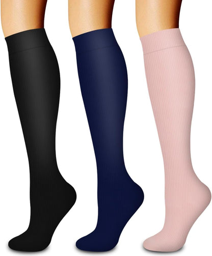 Laite Hebe 3 Pack Medical Compression Sock-Compression Sock For Women and Men Circulation -Best for Running,Nursing,Athletic Sports