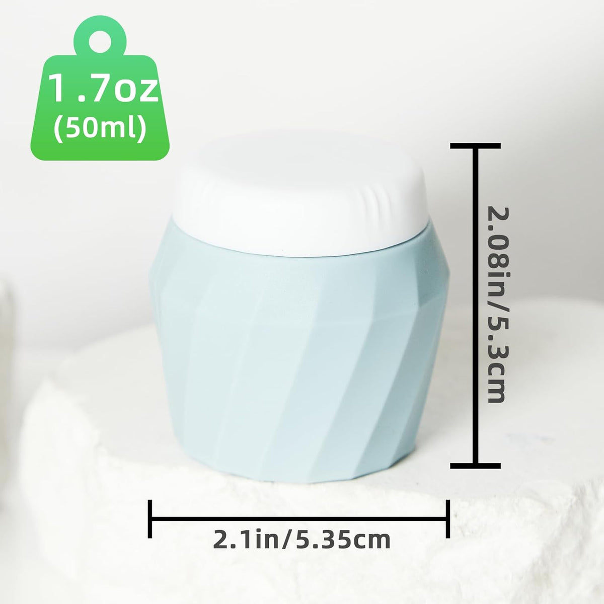 Silevoler Travel Containers for Toiletries, Premium Cosmetic Silicone Cream Jars, TSA Approved Leak-Proof Refillable Travel Size Toiletries with Clear Bag for Cosmetic Face Body Cream (Gray)