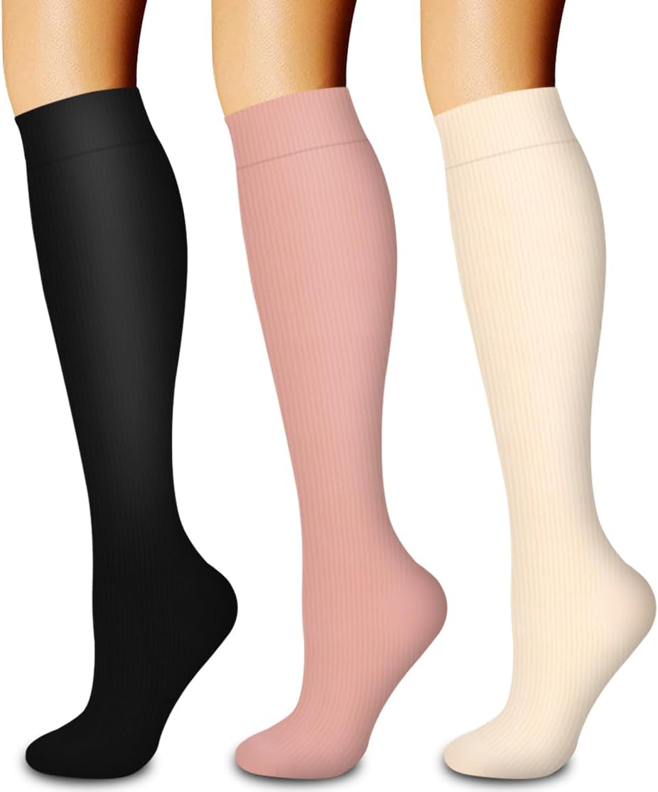 Laite Hebe 3 Pack Medical Compression Sock-Compression Sock For Women and Men Circulation -Best for Running,Nursing,Athletic Sports