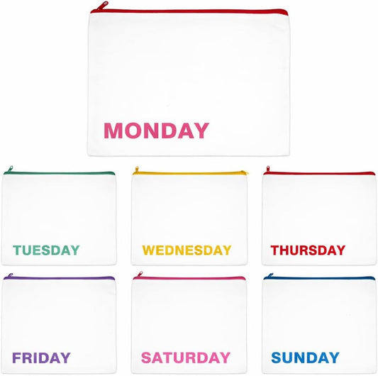 7pcs Packing Cubes for Kids Days of Week Travel Accessories Zippered Storage Bag Set for Travel Daily Outfit Suitcase Organizers (7)