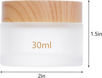 6Pcs Glass Lotion Cream Container with Lid Refillable Empty Sample Cosmetic Jar for Makeup Scrub Cream Toiletries Home Travel (10ml)