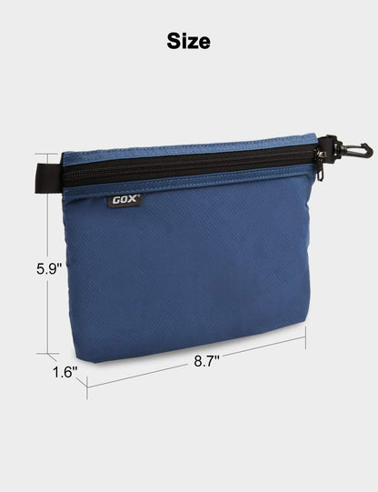 GOX Travel Toiletry Bag, Carry On Small Zipper Pouch, Cosmetic Kit Makeup, Digital Bag, Water Repellent Nylon (Orange)