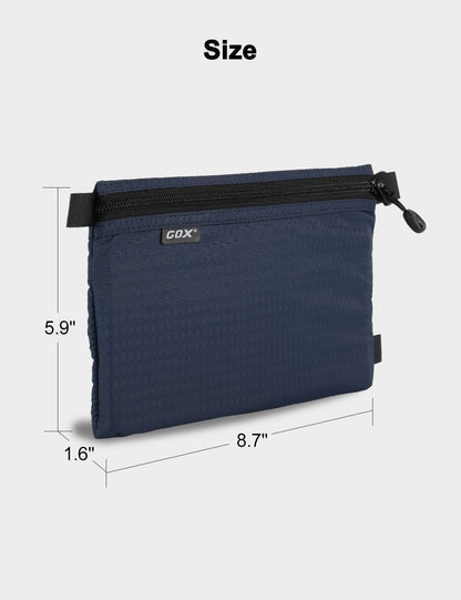 GOX Travel Toiletry Bag, Carry On Small Zipper Pouch, Cosmetic Kit Makeup, Digital Bag, Water Repellent Nylon (Orange)