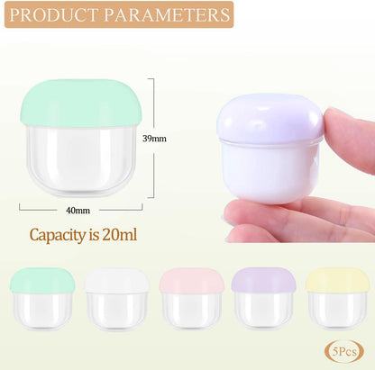 GAQWOK 5 Pcs 10ml Small Travel Containers - Convenient Travel Jars for Creams, Travel Lotion Container, Travel Makeup Containers Essential Compact Size for Traveling, 900230