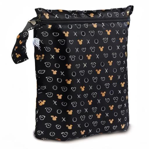 Bumkins Waterproof Wet Bag for Baby, Travel, Swim Suit, Cloth Diapers, Pump Parts, Pool, Beach, Gym Clothes, Toiletry, Hook to Stroller, Daycare, Zipper Reusable Wetdry Packing Pouch, Jungle