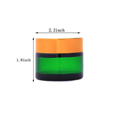 OverNews 2oz Amber Glass Jar Travel Size, 4PCS Empty Cosmetic Lotion Container with Black Lid & Spatula, Small Mini Jar for Beauty