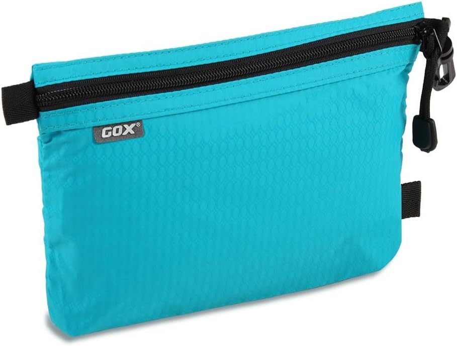 GOX Travel Toiletry Bag, Carry On Small Zipper Pouch, Cosmetic Kit Makeup, Digital Bag, Water Repellent Nylon (Orange)