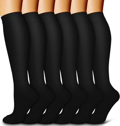 6 Pack Copper Compression Socks for Women and Men Circulation-Best Support for Medical,Running,Nursing,Athletic - Colors B