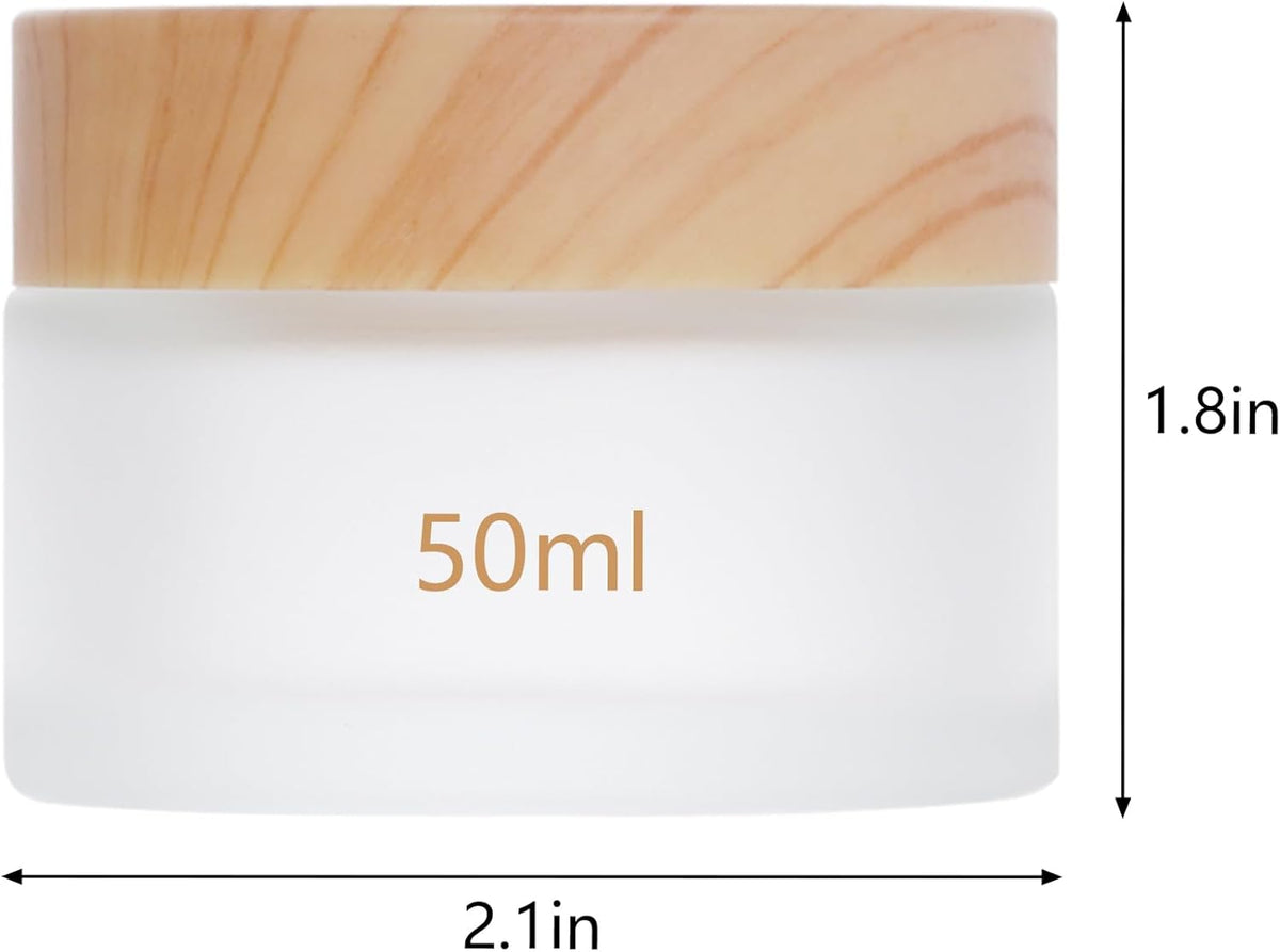6Pcs Glass Lotion Cream Container with Lid Refillable Empty Sample Cosmetic Jar for Makeup Scrub Cream Toiletries Home Travel (10ml)