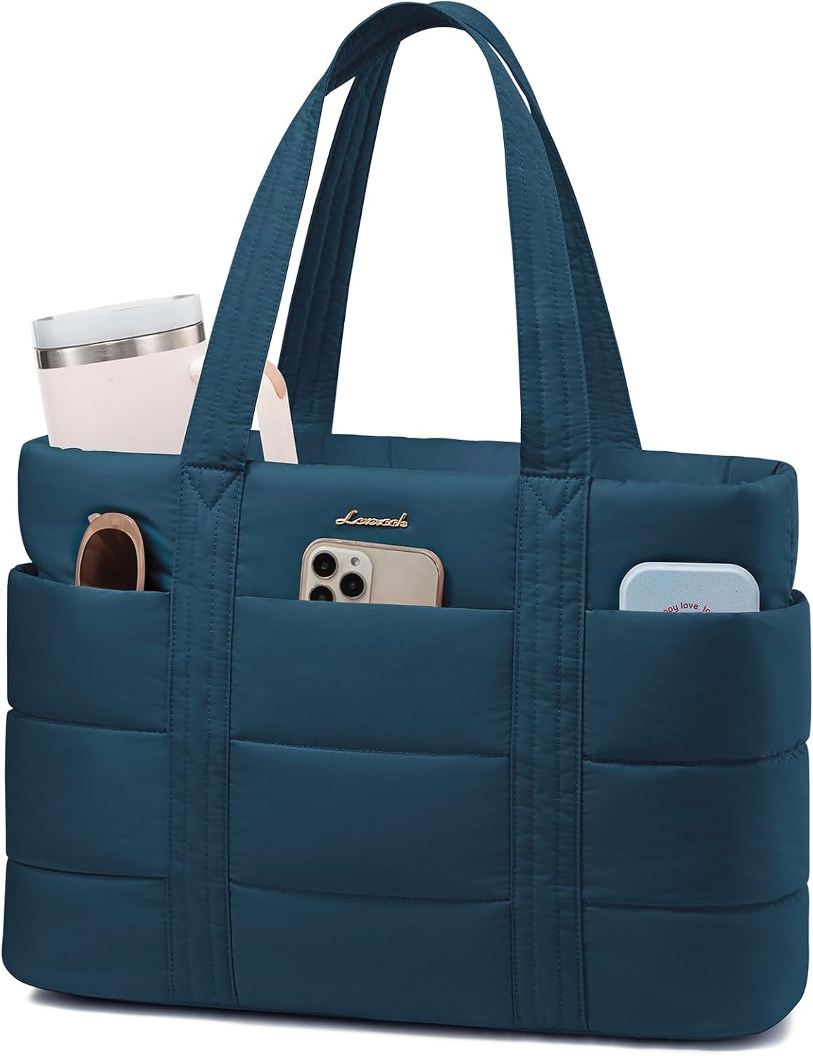 Tote Bag for Women, Large Puffer Work Tote Laptop Bag, Lightweight Travel Tote Bag with Zipper Gifts for Women