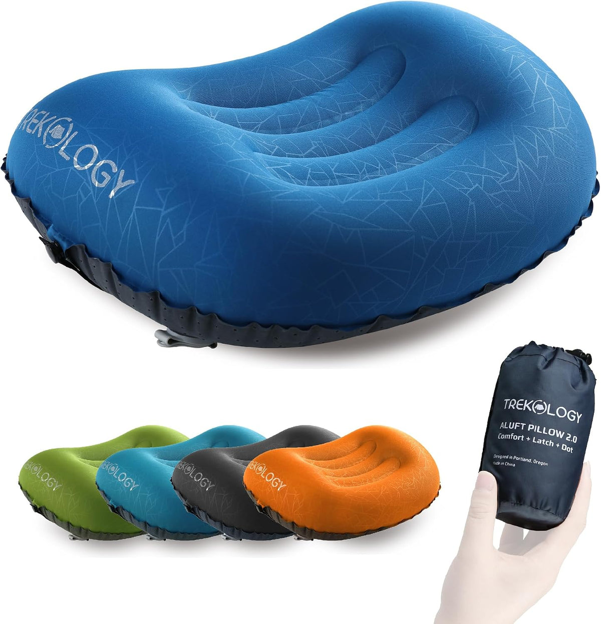 Aluft 2.0 Small Inflatable Camping Pillow for Backpacking, Travel