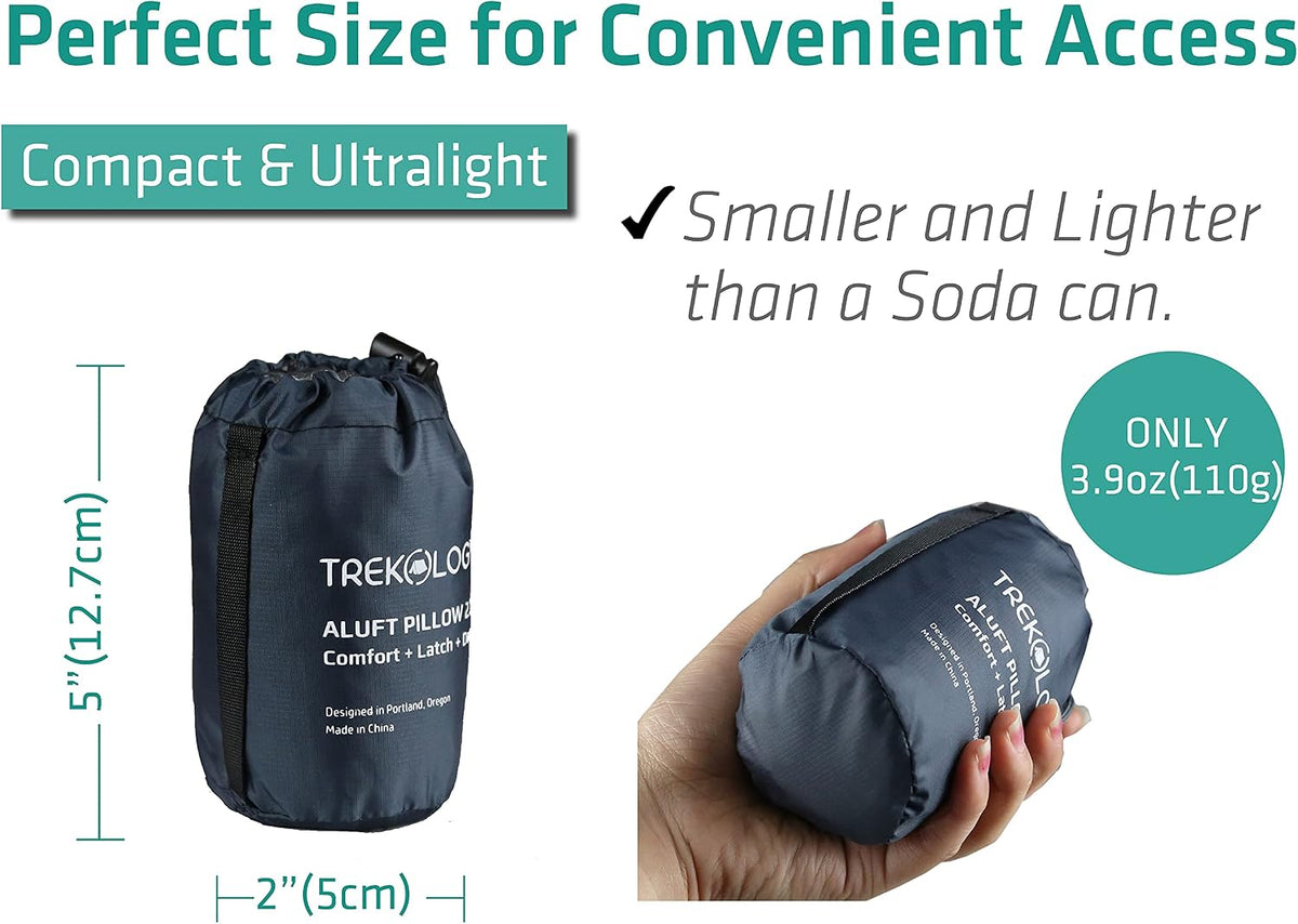 Aluft 2.0 Small Inflatable Camping Pillow for Backpacking, Travel