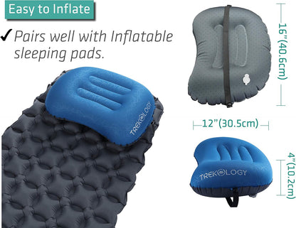 Aluft 2.0 Small Inflatable Camping Pillow for Backpacking, Travel